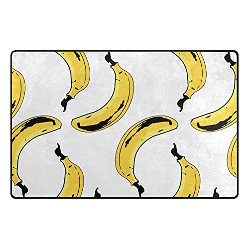 Teppich mit Bananen-Muster, rutschfest, für Wohnzimmer, Esszimmer, Schlafzimmer, 152,4 x 99,1 cm von LORONA