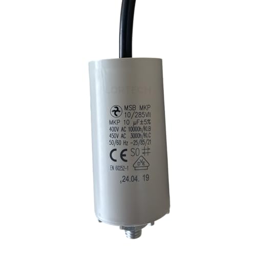 LORTECH Motor-Kondensator 450V, 2µF bis 50µF, Kabelanschluss (10µF, 1) von LORTECH