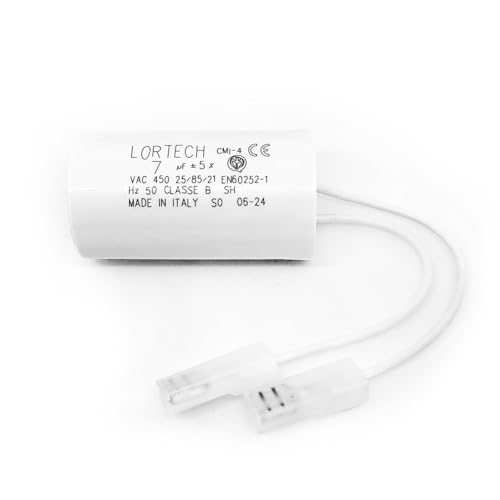 Kondensator 7uF mit Stecker, Ø30mm x 55mm, Made in Italy von LORTECH