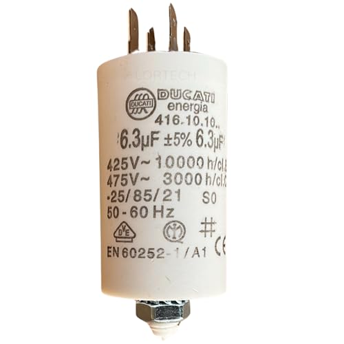 MOTORKONDENSATOR 6.3 UF ± 5% / 450V + GRD Ø32X55M von LORTECH