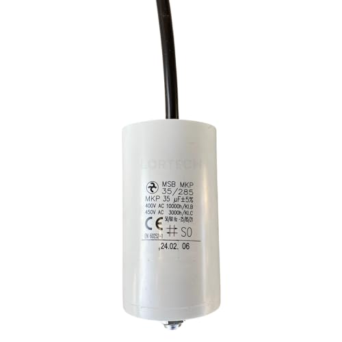 LORTECH Permanentkondensator, 35 μF, 450 V, Zylindrisch, Aluminium Kupfer Keramik, Kondensator, Elektromotor und Pumpe LORTECH Permanentkondensator, 35 μF, 450 V, Zylindrisch, Aluminium Kupfer Keramik, Kondensator, Elektromotor und Pumpe von LORTECH