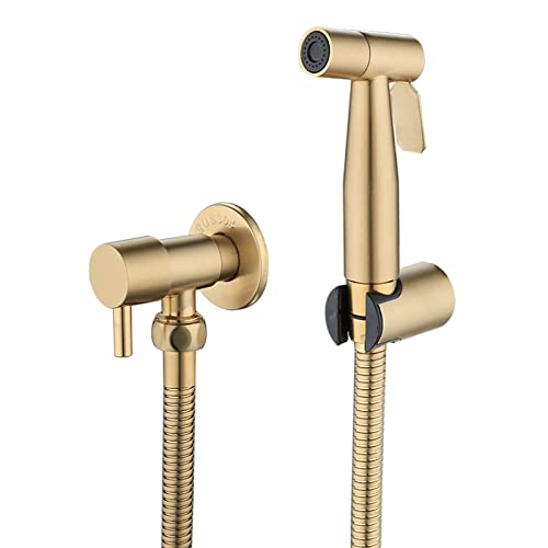 【LOSCHEN】 Bidet Toilettensprüher, Hand Bidet Sprayer, Bidet Handbrause , Edelstahl Duschkopf Bidet Armaturen für Haustierbad /Körperpflege/WC (Gold) von LOSCHEN