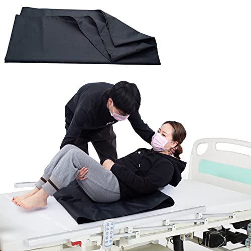 LOSCHEN Rohrschiebeplanen für den Patiententransfer, Schiebeplanen zur Unterstützung des Transfers älterer Menschen (24”x16”(61x40.7cm), Schwarz) von LOSCHEN