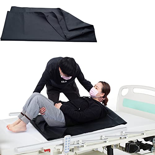 LOSCHEN Rohrschiebeplanen für den Patiententransfer, Schiebeplanen zur Unterstützung des Transfers älterer Menschen (35.4"X27.4" (90x70cm), Schwarz) von LOSCHEN