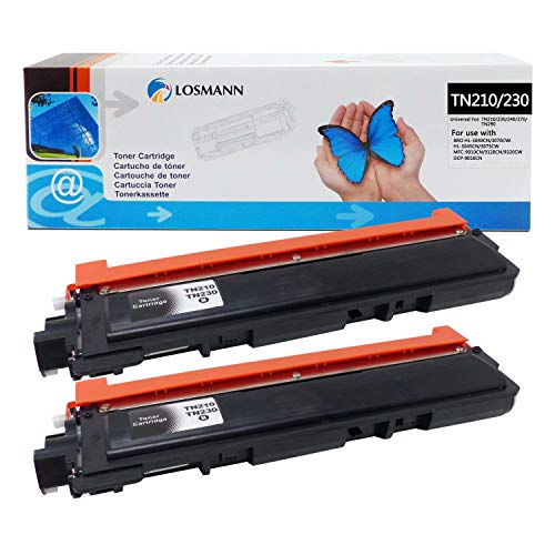 2x LOSMANN Toner Kompatibel für Brother TN-230BK TN230BK Schwarz für DCP-9010 DCP-9010 CN HL-3000 Series HL-3040 HL-3045 HL-3070 HL-3070 CW HL-3075 CW MFC-9120 CN MFC-9125 CN MFC-9320 CW MFC-9325 CW von LOSMANN