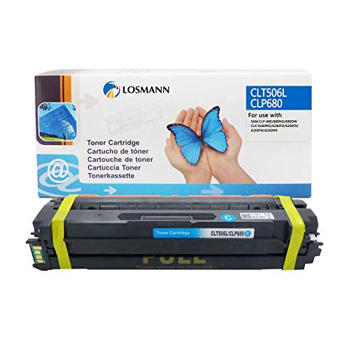 LOSMANN 1x Cyan Toner Kompatibel für Samsung CLT-506L CLT-C506L C506 für Samsung CLP-680 CLP-680DW CLP-680ND CLX-6260FD 6260FR CLX-6260FW CLX-6260ND CLX-6260 Premium Line Laserdrucker 3.500 Seiten von LOSMANN