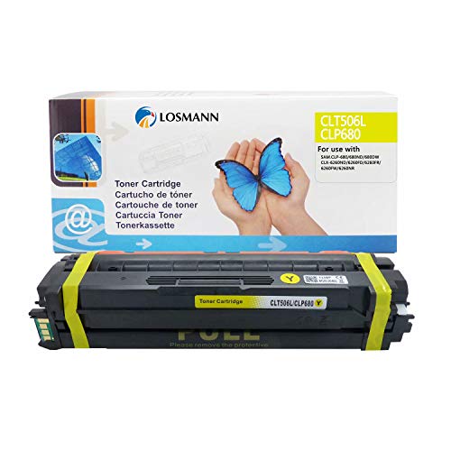 LOSMANN 1x Gelb Toner Kompatibel für Samsung CLT-506L CLT-Y506L Y506 für Samsung CLP-680 CLP-680DW CLP-680ND CLX-6260FD 6260FR CLX-6260FW CLX-6260ND CLX-6260 Premium Line Laserdrucker 3.500 Seiten von LOSMANN