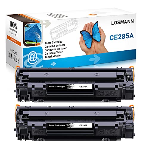 LOSMANN 2x Schwarz Toner Kompatible für HP 85A CE285A für Laserjet Pro P1005 P1006 P1102W P1102 M1132MFP M1217NFW M1212NF M1213NF M1132 P1100 M1136 M1210 M1212 M1130 M1134 von LOSMANN