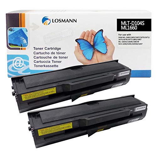 LOSMANN 2x Toner Kompatibel für Samsung ML-1660 / MLT-D1042S/ELS für ML1660 ML1660N ML1665 ML1666 ML1670 ML1672 ML1674 ML1675 ML1678 ML1860 ML1865 ML1865W SCX3000 SCX3200 SCX3200W SCX3205 SCX3205W von LOSMANN