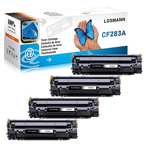 LOSMANN 4 Schwarz Toner Kompatibel für HP CF283A 83A für HP LaserJet Pro MFP M201n M202dw M202n M225dn M225dw M225rdn M226dn M226dw M125a M125nw M125rnw M126a M126nw M127fn M127fp M127fw M128fn M128fp von LOSMANN