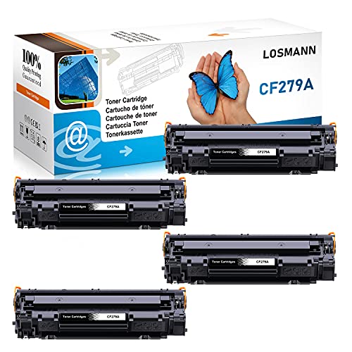 LOSMANN 4x Ersatz Toner Patrone Kompatibel für HP CF279A CF279 CF-279 A 279A 79A für HP LaserJet Pro M12, M12a, M12 Series, M12w, MFP M26a, MFP M26nw, MFP M26 Series (1000 Seiten Schwarz Black) von LOSMANN