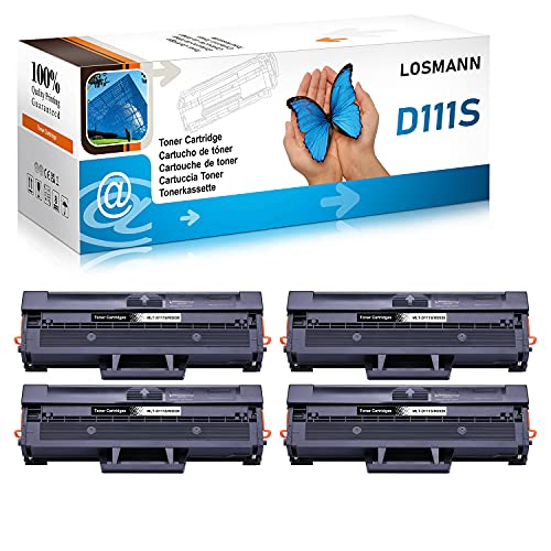 LOSMANN 4x Toner Kompatibel für Samsung MLT-D111S M2020 für Samsung Xpress M2070W M2071FH M2071FW M2071HW M2071 W M2078 M2078F M2078FW M2078W SL-M2022 SL-M2022W SL-M2000 Series M2020 M2020W M2021 von LOSMANN