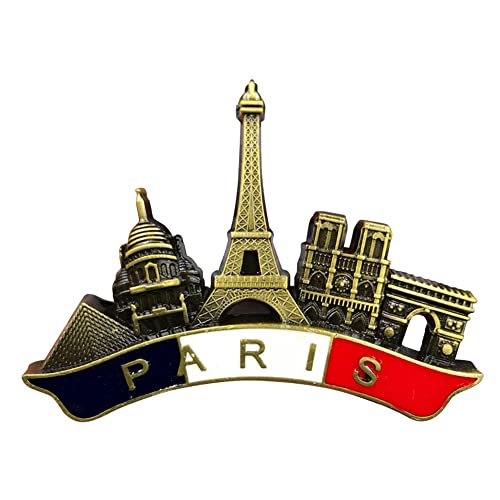 LOSOO Retro Paris Kühlschrankmagnete aus Metall | Retro Paris-Magnet-Aufkleber | Retro-Paris-Landschaft, kreative Whiteboard-Karikatur, magnetische Aufkleber, Souvenirs von LOSOO