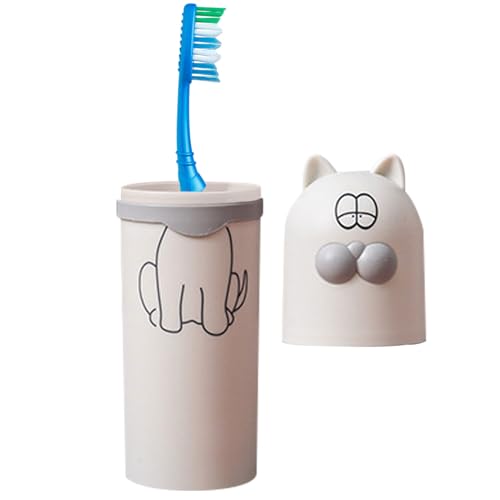LOSOO Zahnbürstenbecher-Box für unterwegs | Zahnbürstenhalter für den täglichen Gebrauch im Cartoon-Look - Business Trips Wash Cup Organizer Case für Zuhause, Schule, von LOSOO
