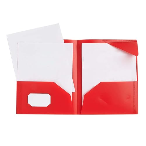 LOSVIP # Poly-Ordner drei Löcher, Zinkenverschlüsse, Briefgröße, innen zwei Ordner mit Klappdeckel, Farbe zwei Ordner (Red, One Size) von LOSVIP