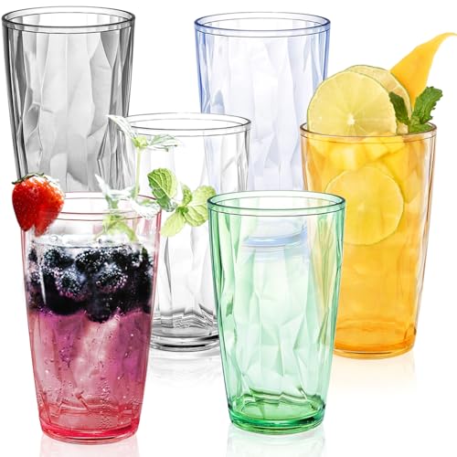 LOSYHU 6 Stück 500 ml Kunststoff-Trinkgläser, wiederverwendbare Kunststoffbecher für Erwachsene, unzerbrechliche Acrylgläser, Trinkgläser aus Kunststoff, Wasserbecher für Picknicks, Party, Alltag LOSYHU 6 Stück 500 ml Kunststoff-Trinkgläser, wiederverwendbare Kunststoffbecher für Erwachsene, unzerbrechliche Acrylgläser, Trinkgläser aus Kunststoff, Wasserbecher für Picknicks, Party, Alltag von LOSYHU