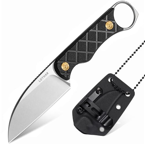 LOTHAR BEAVER Neck Knife Messer, 14C28N Stahl Fulltang Kleines Feststehendes Messer mit G10 Griff, Outdoor Mini-Messer mit Kydex Scheide und Gürtelclip LOTHAR BEAVER Neck Knife Messer, 14C28N Stahl Fulltang Kleines Feststehendes Messer mit G10 Griff, Outdoor Mini-Messer mit Kydex Scheide und Gürtelclip von LOTHAR