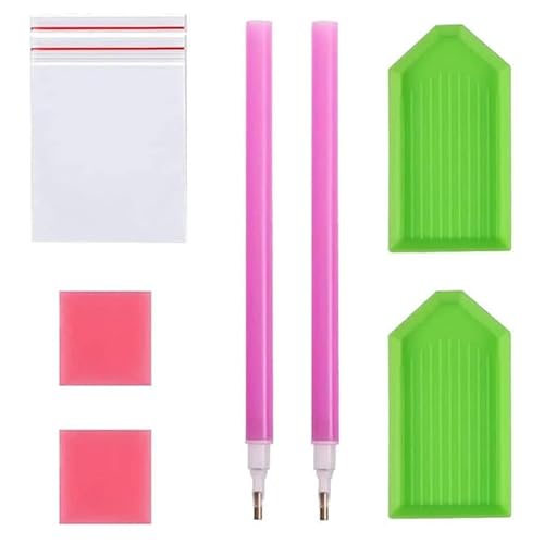 LOTOWELZON 6pcs/2sets 5D Diamantmalerei Zubehör Werkzeuge Stick Stifte und Plastikschalen Clays für Erwachsene oder Kinder von LOTOWELZON