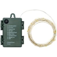 MicroLED Lichterkette 8m 80 warmweiß mit Timer batteriebetrieben von LOTTI