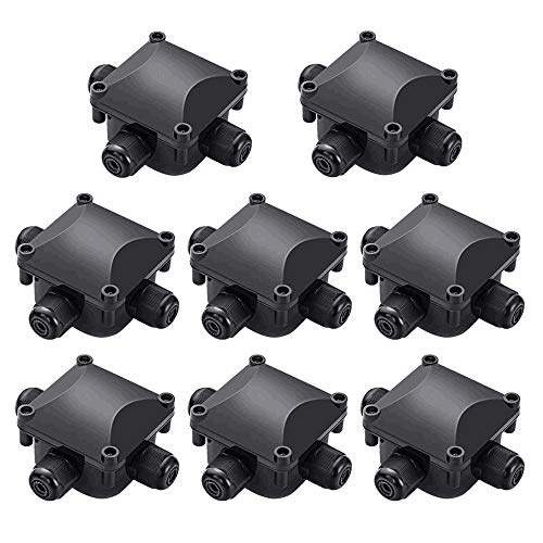 Abzweigdose Wasserdichte IP68 3-Wege Kabelverbinder Verteilerdose Erdkabel Elektrischer Außenverteilerdose Outdoor Externe Kabelmuffe 8 Stücke von LOTUSWILD