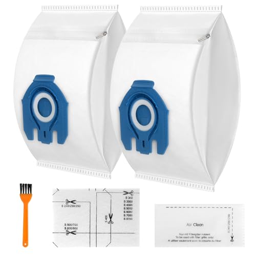 LOTUSWILD 2 Stück Wiederverwendbare Staubsaugerbeutel mit Reißverschluss für Miele Hyclean 3D GN Staubbeutel S8, S5,S2, S800 - S858, S600 - S658, S400 - S456i,Complete C3, C2, Classic C1 von LOTUSWILD