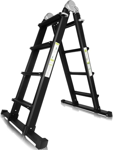 3,9m Sprossen Aluleiter Mehrzweckleiter 4x4 Teleskopleiter Multifunktionsleiter Aluleiter Klappleiter Anlegeleiter Bockleiter Schiebeleiter von LOUAK&HIRON