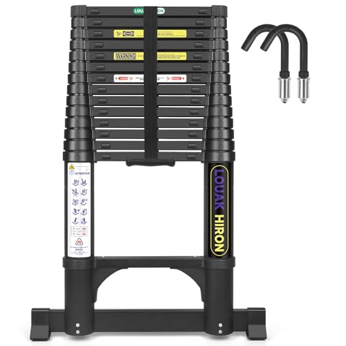 Alu Teleskopleiter 4.4M/14,5FT Ausziehbare Leiter Klappleiter Stehleiter Rutschfester aus hochwertigem Aluminium Ausziehleiter Mehrzweckleiter Haushaltsleiter Alu Teleskopleiter 4.4M/14,5FT Ausziehbare Leiter Klappleiter Stehleiter Rutschfester aus hochwertigem Aluminium Ausziehleiter Mehrzweckleiter Haushaltsleiter von LOUAK&HIRON