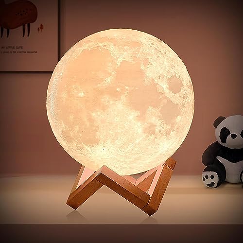 LOUHH Mondlampe, 2024 Upgrade Mond Nachtlicht -5.9inch/15CM 3D Mondlampe Intelligente Fernbedienung 16 Farbe Stimmung Lampe, Moon Lamp für Weihnachten Geschenke Kinderzimmer Dekoration von LOUHH