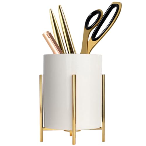 LOUIE SILNA Stiftehalter,Stifte Organizer Mit Metall,Stiftebox,für Büro, Schreibtisch Oder Arbeitszimmer Stiftebecher(12CM * 8.5CM) von LOUIE SILNA