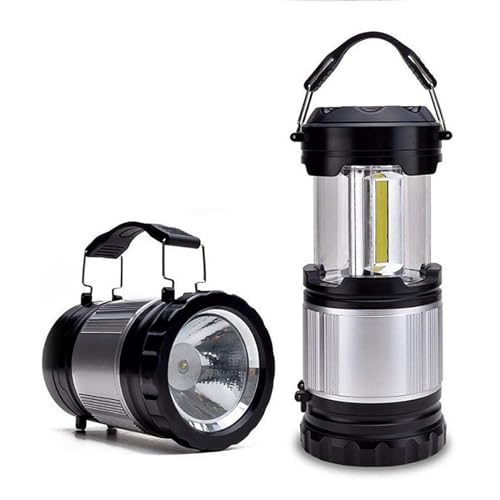 LOUIKAY LED Campinglampe Batteriebetriebene , Faltbare 2 IN 1 Taschenlampe, Tragbare Camping Laternen Aufhängen Notfallleuchte zusammenklappbare COB Lampe für Haus Camping Angeln Abenteuer Wandern von LOUIKAY