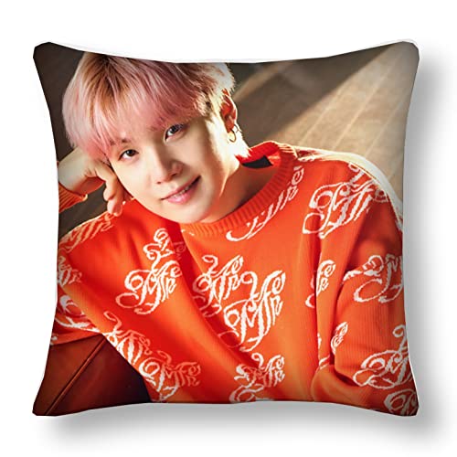 BTS Merchandise BTS Bangtan Boys Jin Suga JHope RM Jimin V Jung Kook Quadratischer Kristall Samt Kissenbezug Modern Ou 45 cm x 45 cm von LOUJIN