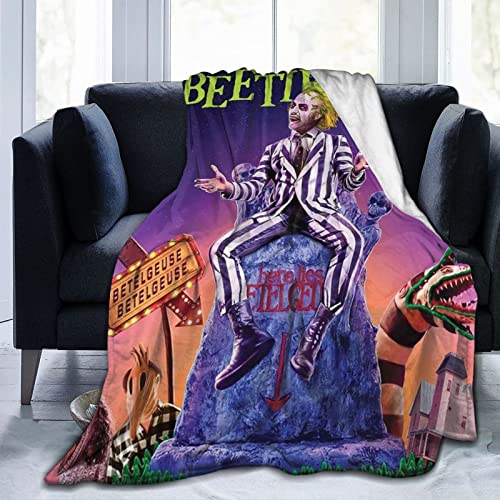 Beetlejuice Multifunktionales ultraweiches Micro-Fleece, super weich, warm, gemütlich, flauschig, für Couch, Sofa, Wohnzimmer oder Bett, 125 cm x 100 cm von LOUJIN