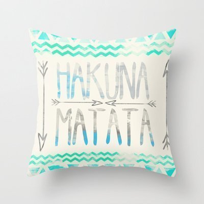 Hakuna Matata Kissenbezug, schlichtes Design, 45 x 45 cm von LOUJIN