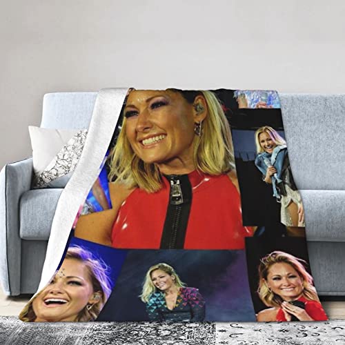 Helene Beauty Fischer Überwurf aus Mikrofleece, bedruckt, leicht, superweich, 150 x 125 cm von LOUJIN