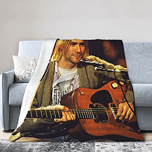 Kurt Donald Cobain Überwurf aus Mikrofleece, bedruckt, leicht, superweich, 125 x 100 cm von LOUJIN