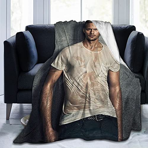 LOUJIN Alexander Skarsgard Überwurf, superweiches und bequemes Flanell-Fleece, leichte, gemütliche Mikrofaser, Anti-Pilling-Plüsch für Sofa, Stuhl, Bett, 150 cm x 125 cm von LOUJIN