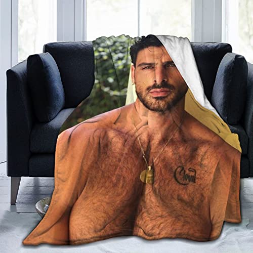 LOUJIN Michele Actor Morrone Decke, ultraweich, leicht, Flanell-Fleece-Überwurf, Decke für Klimaanlage, Couch, Sofa, Bett, Schwarz von LOUJIN