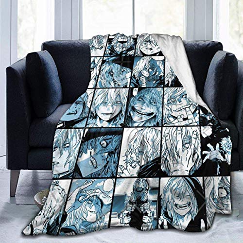 LOUJIN My Hero Academia Collage Anime Shigaraki Fleece-Überwurfdecke, flauschig, warme Überwürfe für Winterbettwäsche, Couch und Plüscheinweihung, 200 cm x 150 cm von LOUJIN