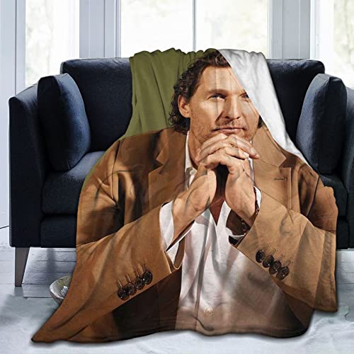 Matthew McConaughey Flanell-Klimaanlage, Anti-Pilling-Schoß für Sofa, Schlafzimmer, Wohnzimmer, 150 cm x 125 cm von LOUJIN