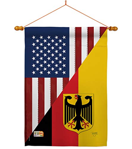 US German Friendship House Flag Dübel Set Regional American Alliance World Country Besondere Bereich Dekoration Banner Kleiner Garten Hof Geschenk 32 cm x 48 cm von LOUJIN