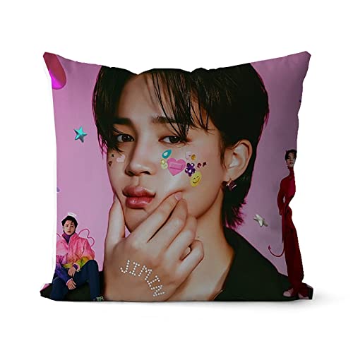 bts merchandise BTS JIMIN Canvas Kissen – Quadratische Kissenbezüge Dekokissen – Für Mädchen Schlafzimmer mit unsichtbarem 45 x 45 cm von LOUJIN
