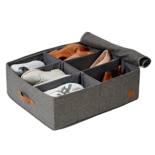 LOVE IT STORE IT Premium Aufbewahrungsbox für Schuhe - Staubfreie, platzsparende Aufbewahrung für mind. 6 Paar Schuhe - Aus Leinen - Grau - 56x47x19 cm von LOVE !T STORE !T