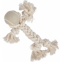Hundespielzeug, Seil mit Knoten und einem Ball, 25 cm, natur von LOVE STORY
