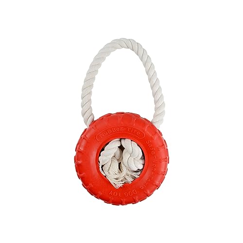LOVE STORY, Spielzeug Reifen aus Gummi auf Seil, Durchmesser 14 x Höhe 25 cm, Rot von Love Story