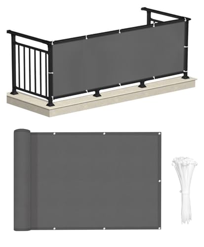 LOVE STORY Balkon Sichtschutz 1.2x1m Wetterfest,Windschutz & UV-Schutz,Benutzerdefinierte Balkonverkleidung für Balkongeländer - Anthrazit von LOVE STORY