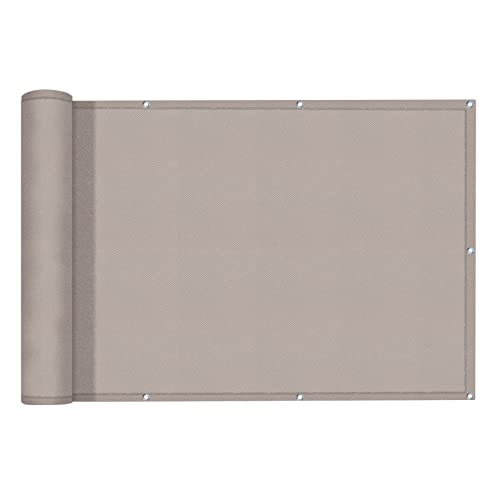 LOVE STORY Balkon Sichtschutz Balkonumspannungen (PES) 0,55x6m UV-Schutz Balkonsichtschutz Wasserdichtes Polyester für Balkon Garten im Freien，Taupe,(Benutzerdefinierte) von LOVE STORY