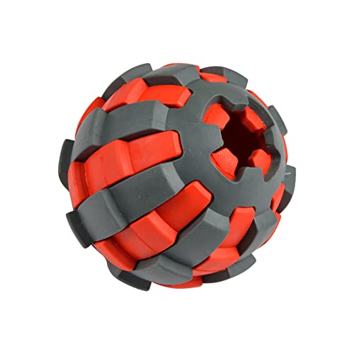 LOVE STORY Kauspielzeug Ball Leckerli-Spender, 15 x 5 cm, Rot/Grau von LOVE STORY