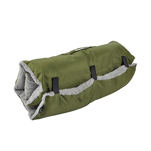 LOVE STORY Reise-Matratze, Sherpa-Futter, 80 x 50 cm, Khaki/grau von LOVE STORY