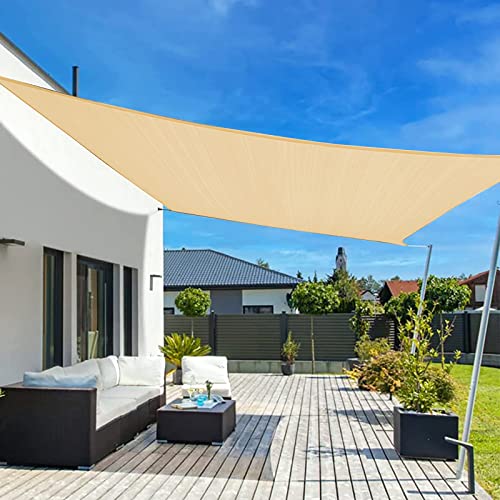 LOVE STORY Sonnensegel Rechteckig 2.5x3.5m Sonnenschutz Balkon Terrasse HDPE UV-Schutz Atmungsaktiv für Garten Outdoor,Sand von LOVE STORY