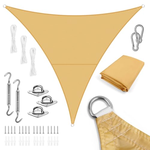 LOVE STORY Sonnensegel Wasserdicht 3x3x3m Dreieckig mit Edelstahl Befestigung kit, Oxford SunSegel Wasserabweisend Sonnenschutz, 95% UV-Schutz für Außenbereich Garten Balkon Terrasse, Sand LOVE STORY Sonnensegel Wasserdicht 3x3x3m Dreieckig mit Edelstahl Befestigung kit, Oxford SunSegel Wasserabweisend Sonnenschutz, 95% UV-Schutz für Außenbereich Garten Balkon Terrasse, Sand von LOVE STORY
